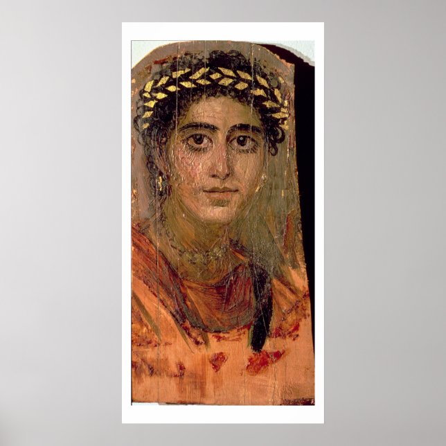 Porträtt i en kvinna, från Fayum, Romano-Egyptian, Poster (Framsidan)