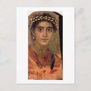 Porträtt i en kvinna, från Fayum, Romano-Egyptian, Vykort