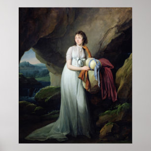 Porträtt i en kvinna i en grotta poster