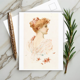 Porträtt i en kvinna, Louis Prang Vykort