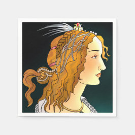 Porträtt i en kvinna pappersservett