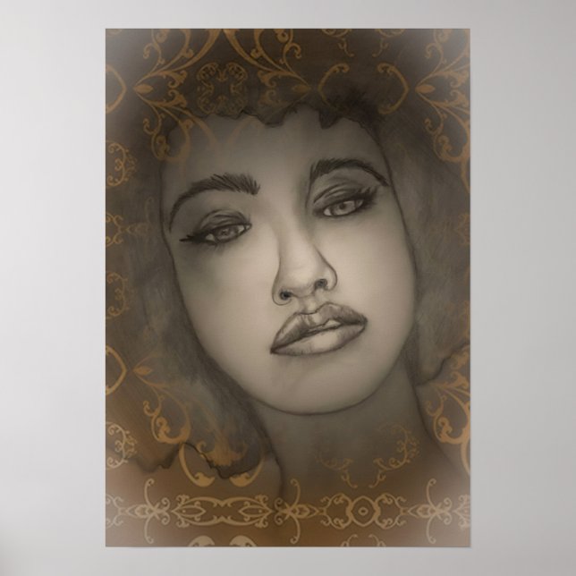 Porträtt i en kvinna poster (Framsidan)