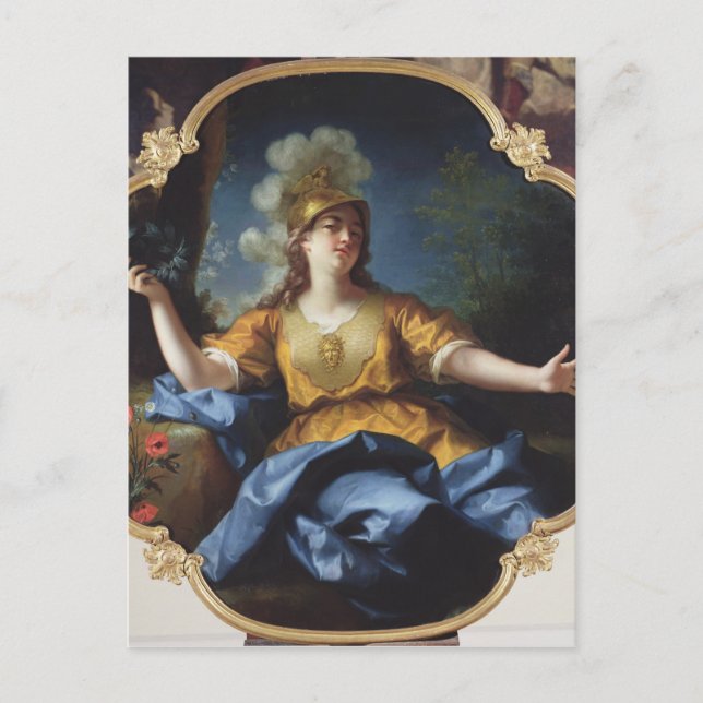 Porträtt i en kvinna som Minerva, 1730 Vykort (Framsida)