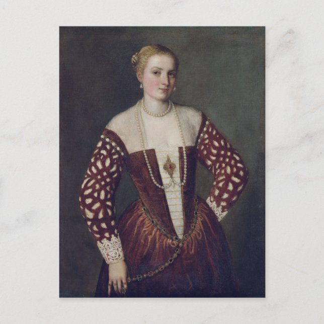Porträtt i en kvinna vykort (Framsida)
