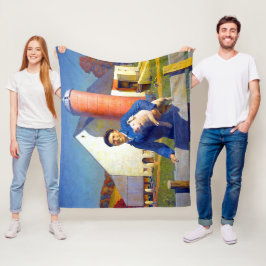 Porträtt i en lantbrukare Life NC Wyeth 1943 Fleecefilt