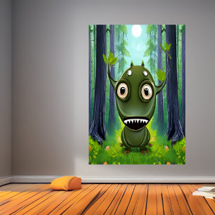 Porträtt i en liten fantasi-beast AI Art Poster