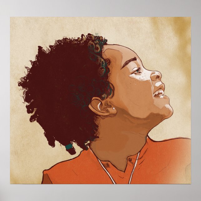 Porträtt i en liten utskrift poster (Framsidan)