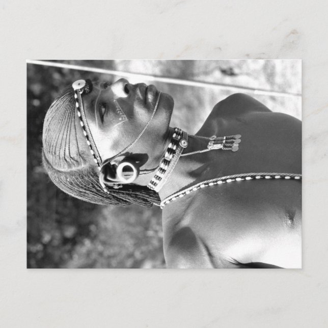 Porträtt i en maasai Warrior Vykort (Framsida)