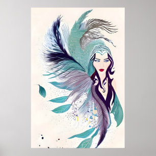 Porträtt i en mystisk kvinna poster