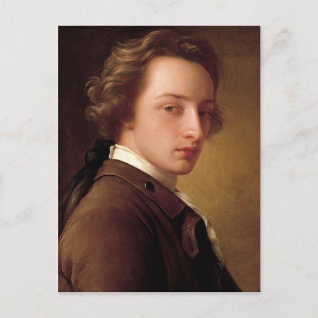 Porträtt i en okänd konst av människan vykort (Framsida)