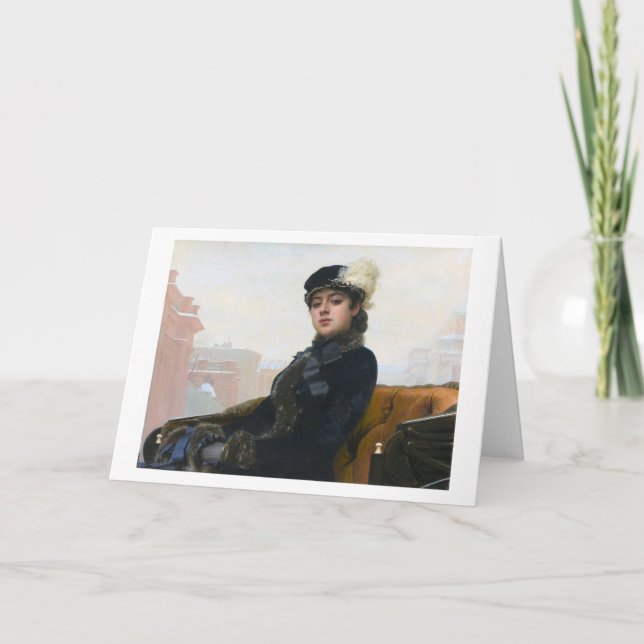 Porträtt i en okänd kvinna, Ivan Kramskoi Kort (Framsida)