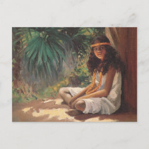 Porträtt i en polynesisk flicka - Helen T. Dranga Vykort