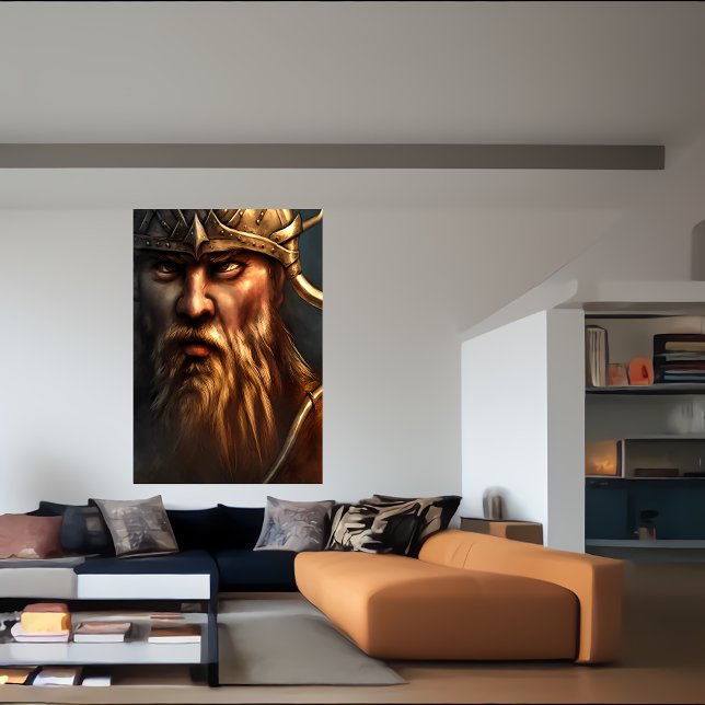 Porträtt i en skandinavisk viking | AI Art Poster (Skapare uppladdad)