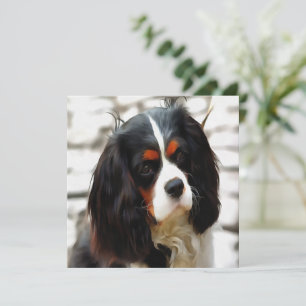 Porträtt i en spanjor i Kung Charles Cavalier Julkort