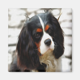 Porträtt i en spanjor i Kung Charles Cavalier Magnet