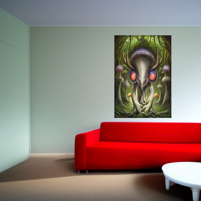 Porträtt i en svamputlänning | AI Art Poster (Skapare uppladdad)