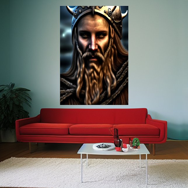 Porträtt i en svensk viking | AI Art Poster (Skapare uppladdad)