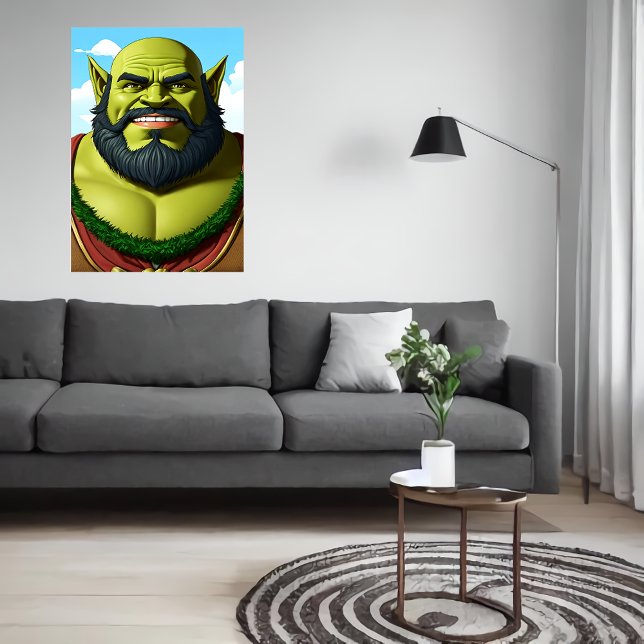 Porträtt i en torrdvärghybrid med skägg | AI Art Poster (Skapare uppladdad)