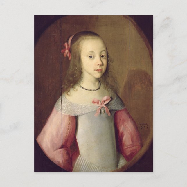 Porträtt i en ung flicka, 1651 vykort (Framsida)