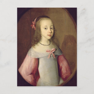 Porträtt i en ung flicka, 1651 vykort