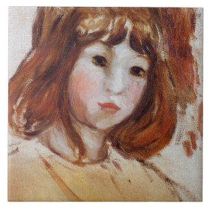 Porträtt i en ung flicka (av Berthe Morisot) Kakelplatta