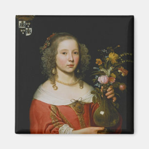 Porträtt i en ung flicka magnet