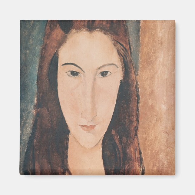 Porträtt i en ung flicka magnet (Framsidan)