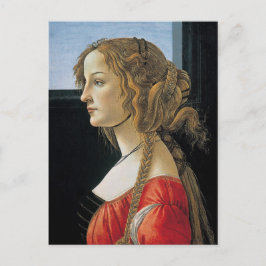Porträtt i en ung kvinna av Botticelli Vykort
