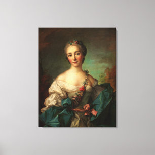 Porträtt i en ung kvinna av Jean-Marc Nattier Canvastryck