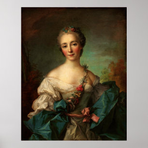 Porträtt i en ung kvinna av Jean-Marc Nattier Poster