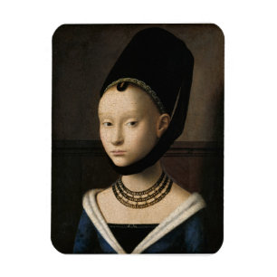 Porträtt i en ung kvinna (av Petrus Christus) Magnet