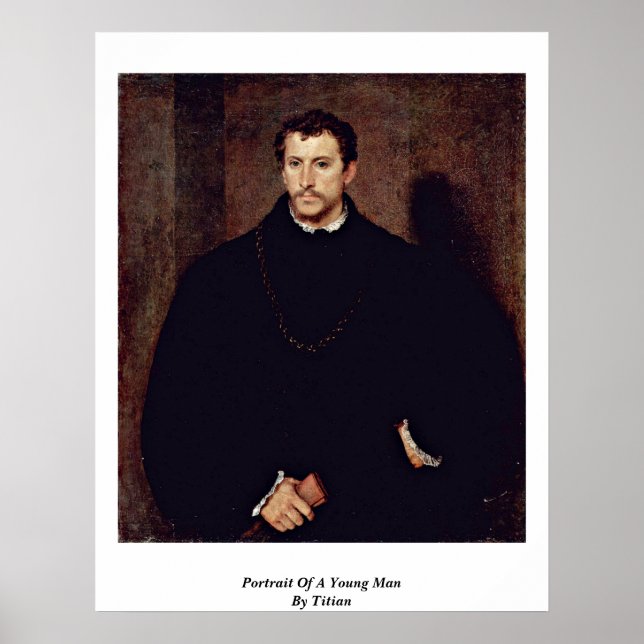 Porträtt i en ung man av titian poster (Framsidan)