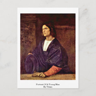 Porträtt i en ung man av titian vykort