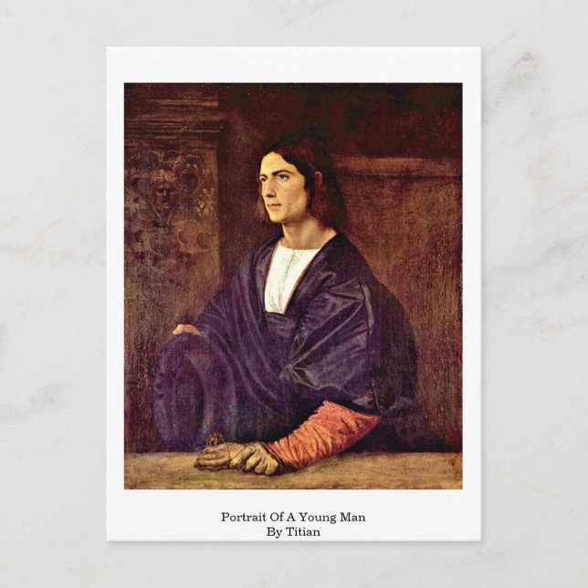 Porträtt i en ung man av titian vykort (Framsida)