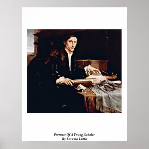Porträtt i en ung Scholar av Lorenzo Lotto Poster