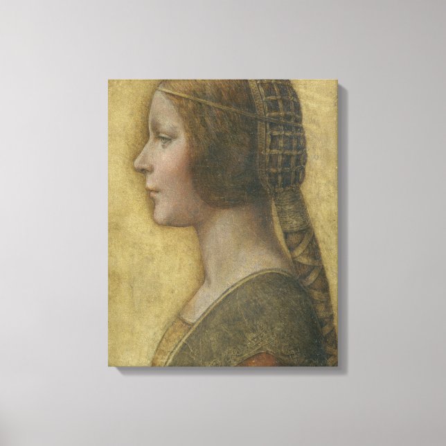 Porträtt i en Young Fiancee av Leonardo da Vinci Canvastryck (Framsida)