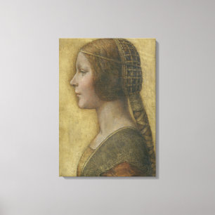 Porträtt i en Young Fiancee av Leonardo da Vinci Canvastryck