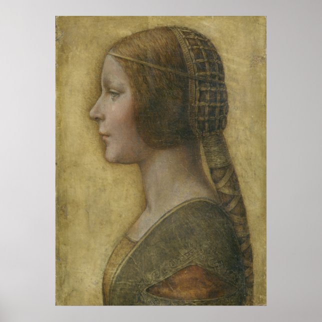 Porträtt i en Young Fiancee av Leonardo da Vinci Poster (Framsidan)