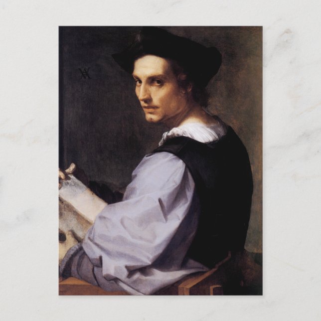 Porträtt i en Young Man Vykort (Framsida)