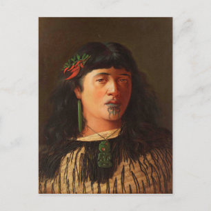 "Porträtt i en Young Maori Woman med Moko" Vykort