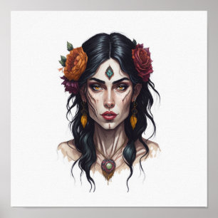 Porträtt i en zigenare poster