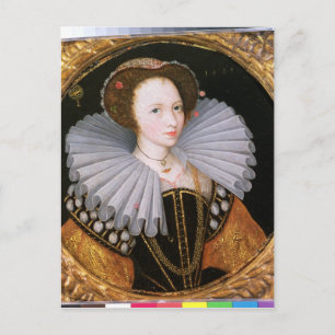 Porträtt i ett Dam med stor ruff Vykort