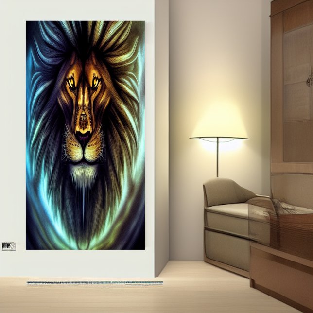 Porträtt i ett Lejont huvud | AI Art Poster (Skapare uppladdad)