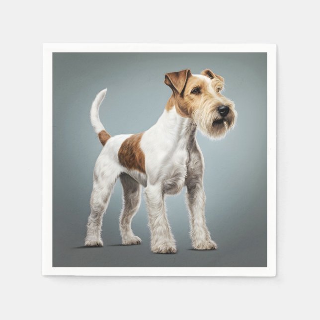 Porträtt i ett trådknärör för rävsaxen pappersservett (Framsidan)