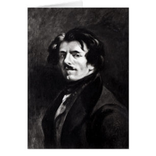 Porträtt i Eugene Delacroix Hälsningskort