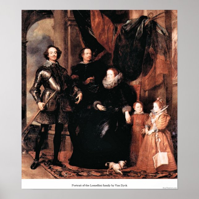 Porträtt i familjen Lomellini av Van Dyck Poster (Framsidan)