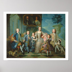 Porträtt i familjen till herke of Valentinois Poster