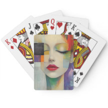 Porträtt i Färg-blocket Surrealism