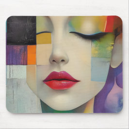 Porträtt i Färg-blocket Surrealism Musmatta