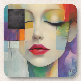 Porträtt i Färg-blocket Surrealism Underlägg